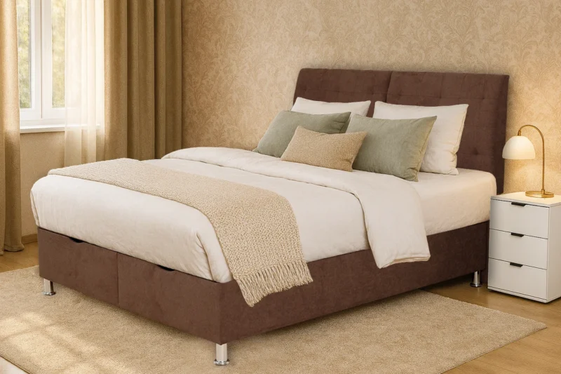 Krevet MADERA sa metalnim nogicama i jednostavnim dizajnom